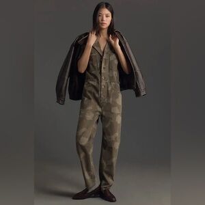 Anthropologie Pistola Jumpsuit Coveralls Womens Small Grover Green Camo